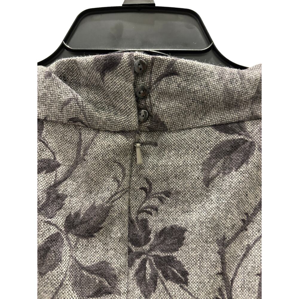 NWOT Talbots Wool Tailored Dress, Gray w/ Black Flowers, Size 4 - Picture 3 of 6